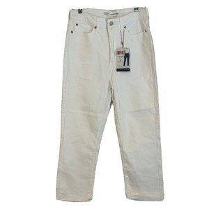 Levi’s Strauss Signature Women W30 Solid White Juniors High Rise Crop Jean Pants